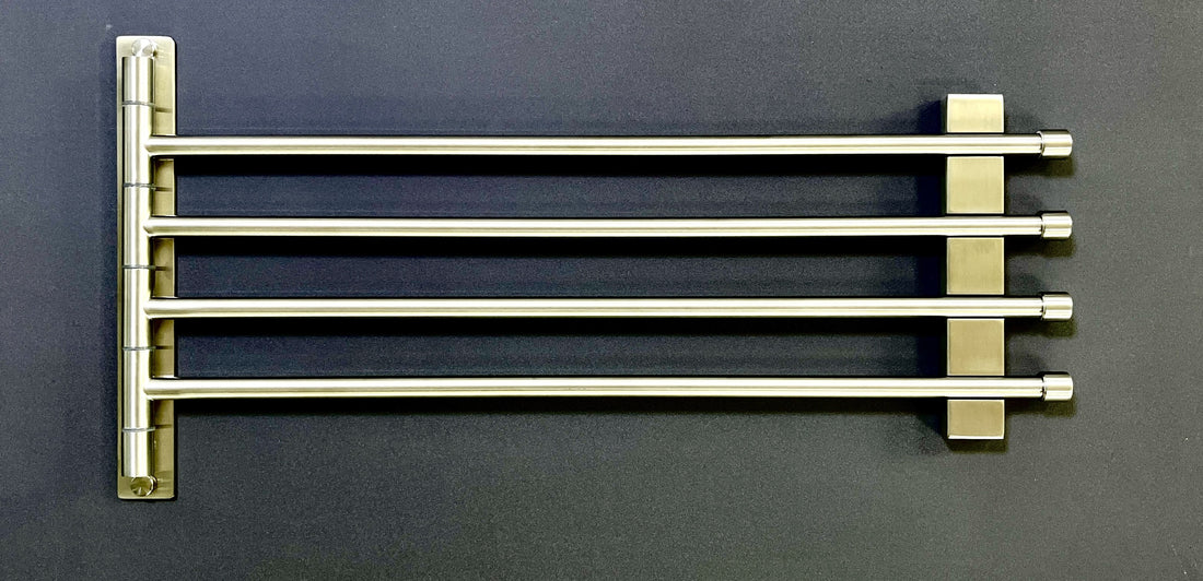 ARES 4-Arm Swivel Towel Rail SS316 | 180° Rotating Wall Mounted 50 cm