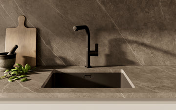 OVAL 938 Single lever pull-out kitchen tap with oval body and 38 flexible inlet pipes