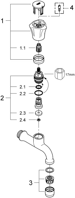 Grohe 30098 001 Costa L Bibtap 1/2"