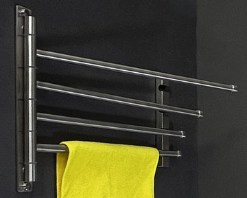 ARES 4-Arm Swivel Towel Rail SS316 | 180° Rotating Wall Mounted 50 cm