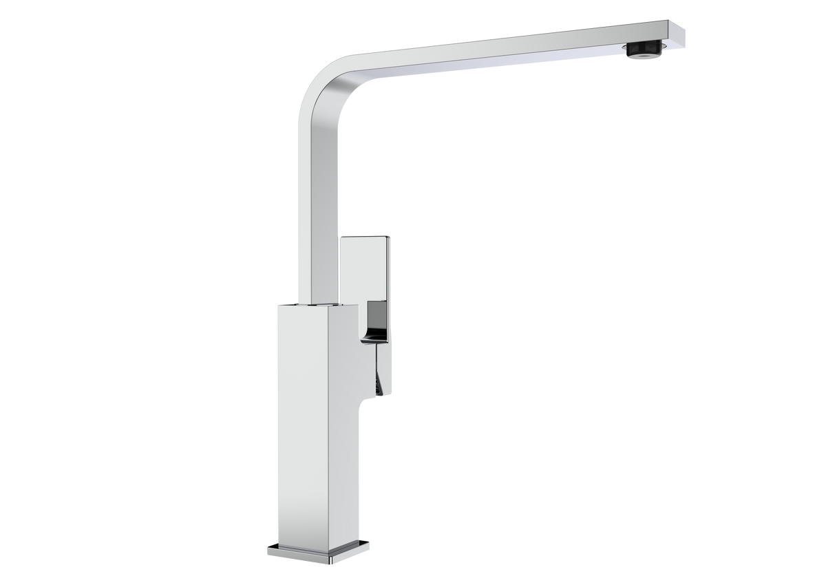 Brooklyn BKY 915 Single Lever Kitchen Tap with slim swivel high spout and cube body