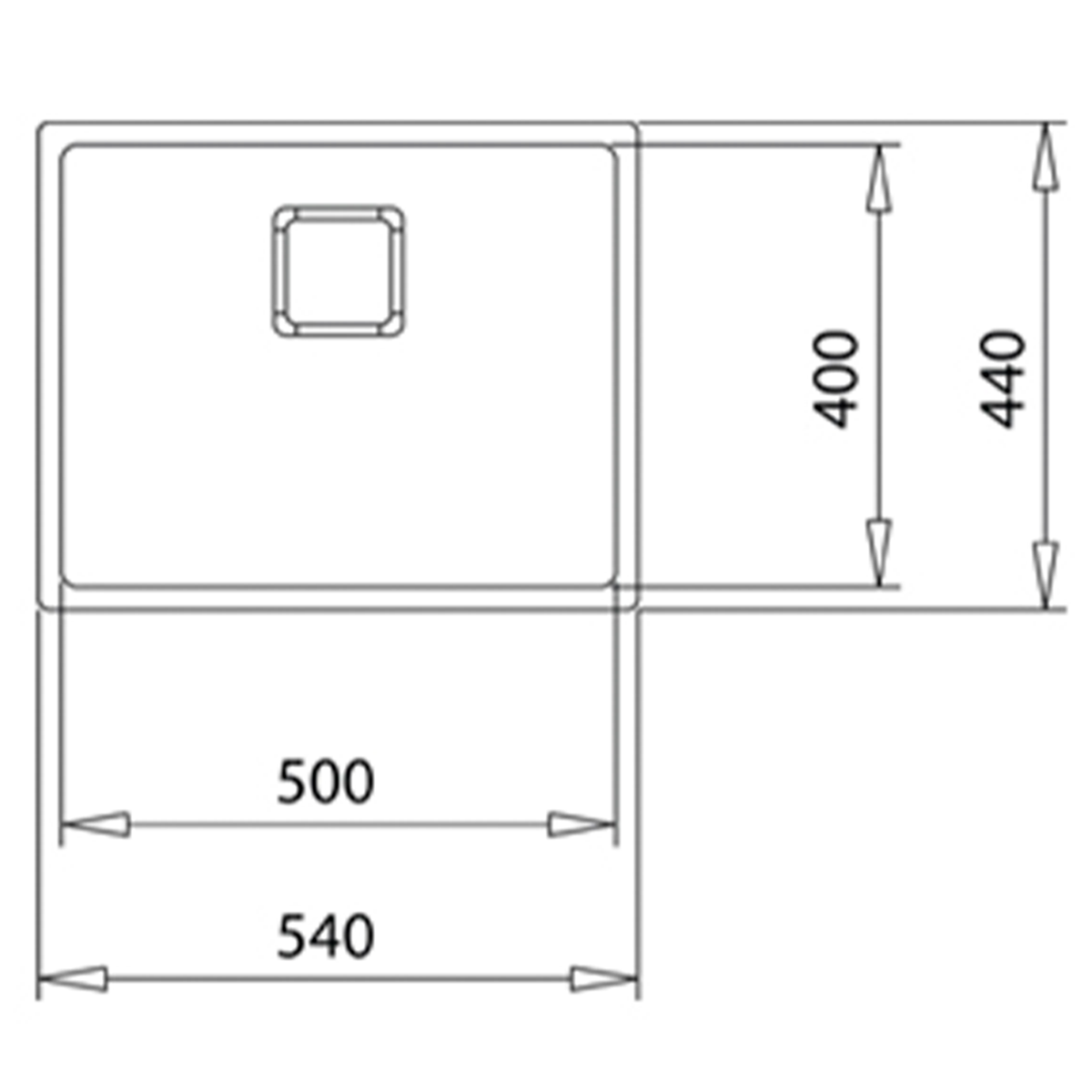 TEKA FlexLinea RS15 50.40 kitchen sink, technical drawing