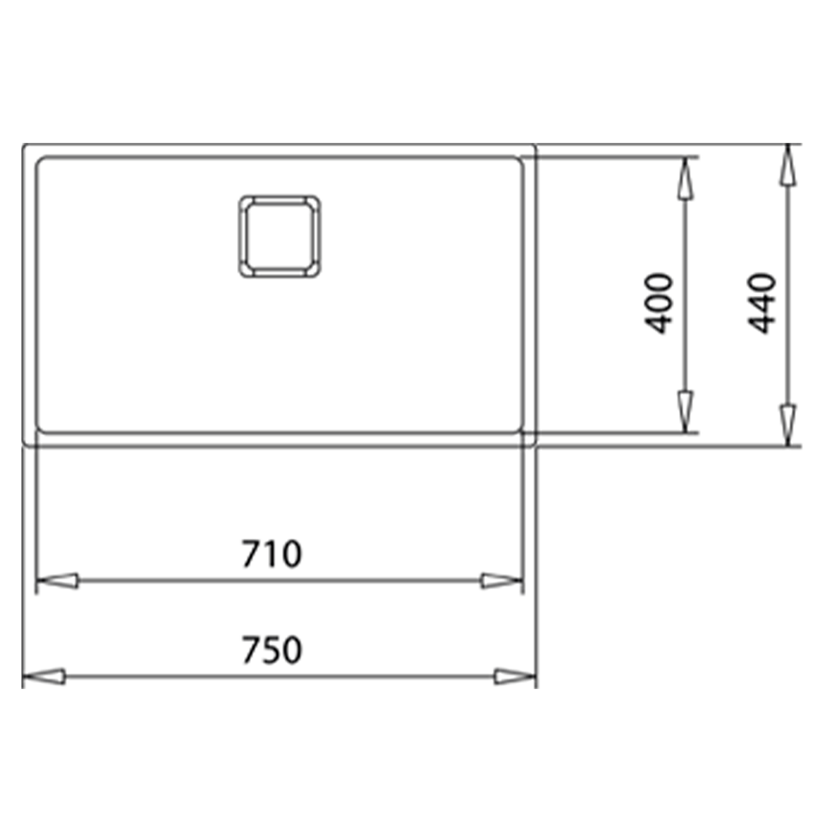 TEKA FlexLinea RS15 71.40 kitchen sink, technical drawing