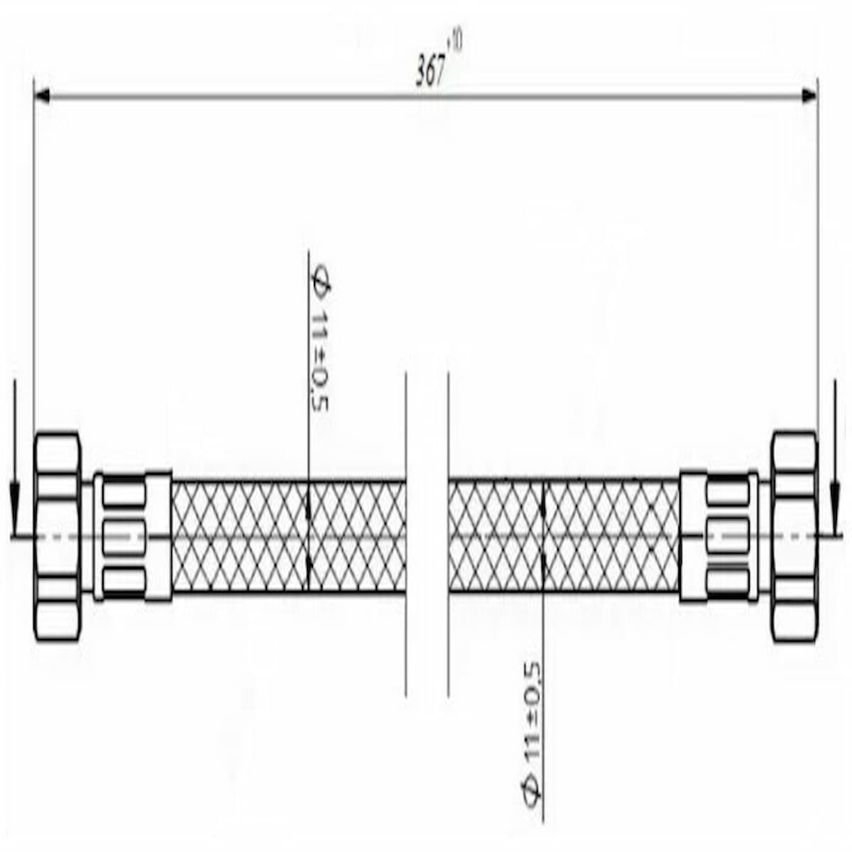 GROHE 42233 000 Connecting Hose Chrome for Concealed Cistern Fittings