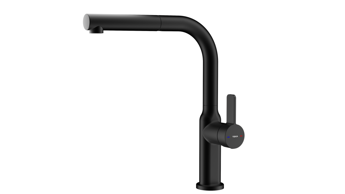 OVAL 938 Single lever pull-out kitchen tap with oval body and 38 flexible inlet pipes