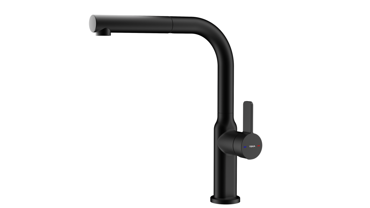 OVAL 938 Single lever pull-out kitchen tap with oval body and 38 flexible inlet pipes