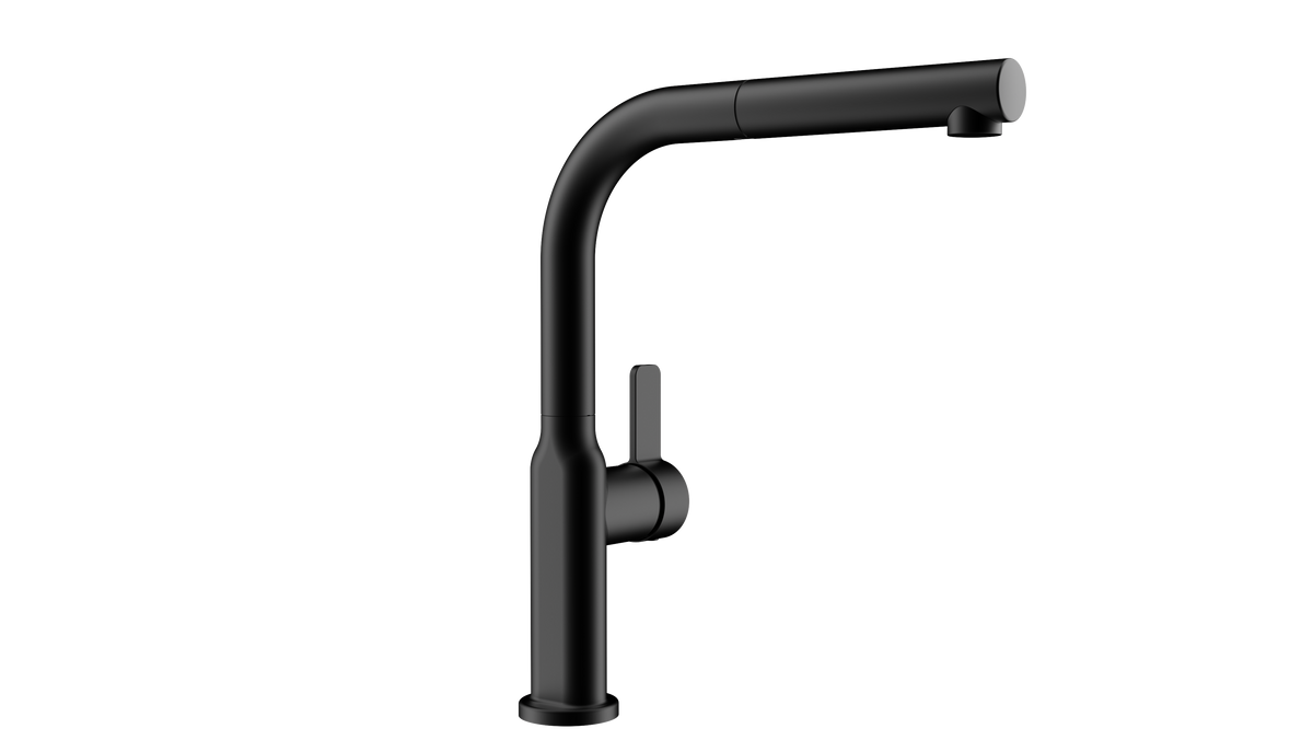 OVAL 938 Single lever pull-out kitchen tap with oval body and 38 flexible inlet pipes