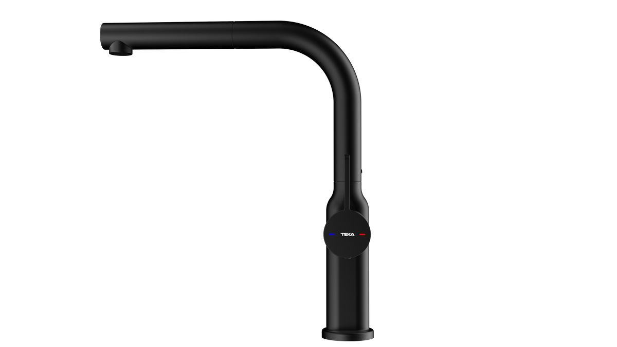 OVAL 938 Single lever pull-out kitchen tap with oval body and 38 flexible inlet pipes
