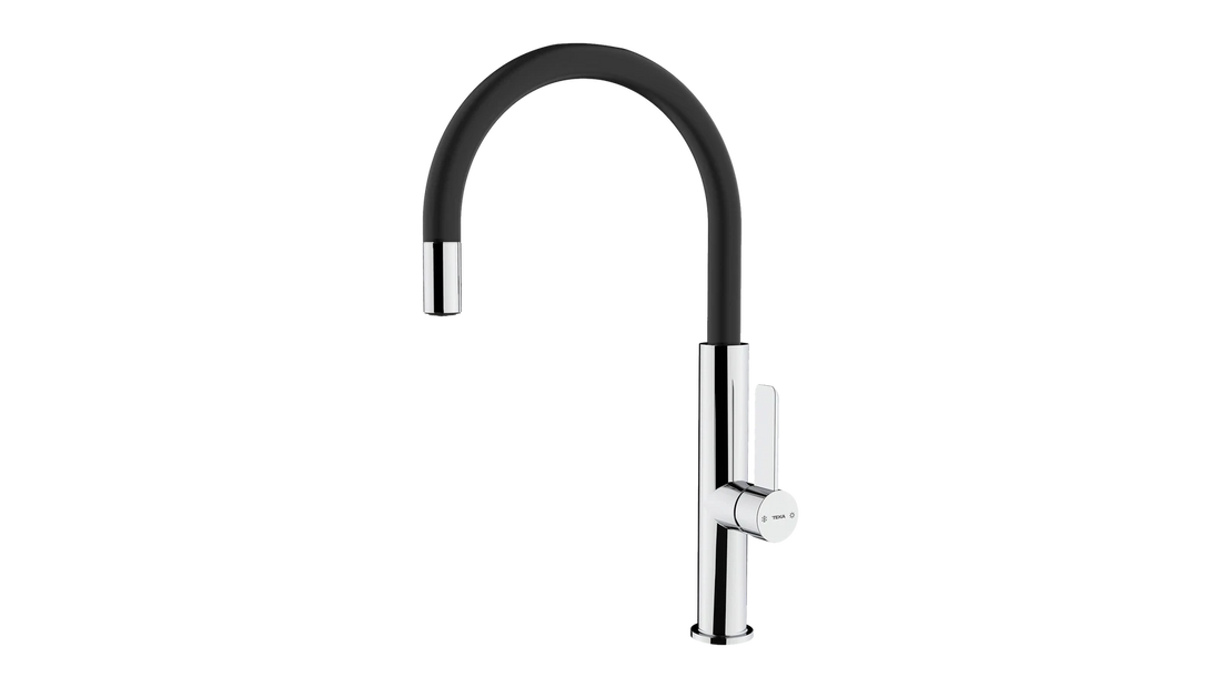 FOT 995 Black Single Lever Kitchen Tap with aerator integrated in spout