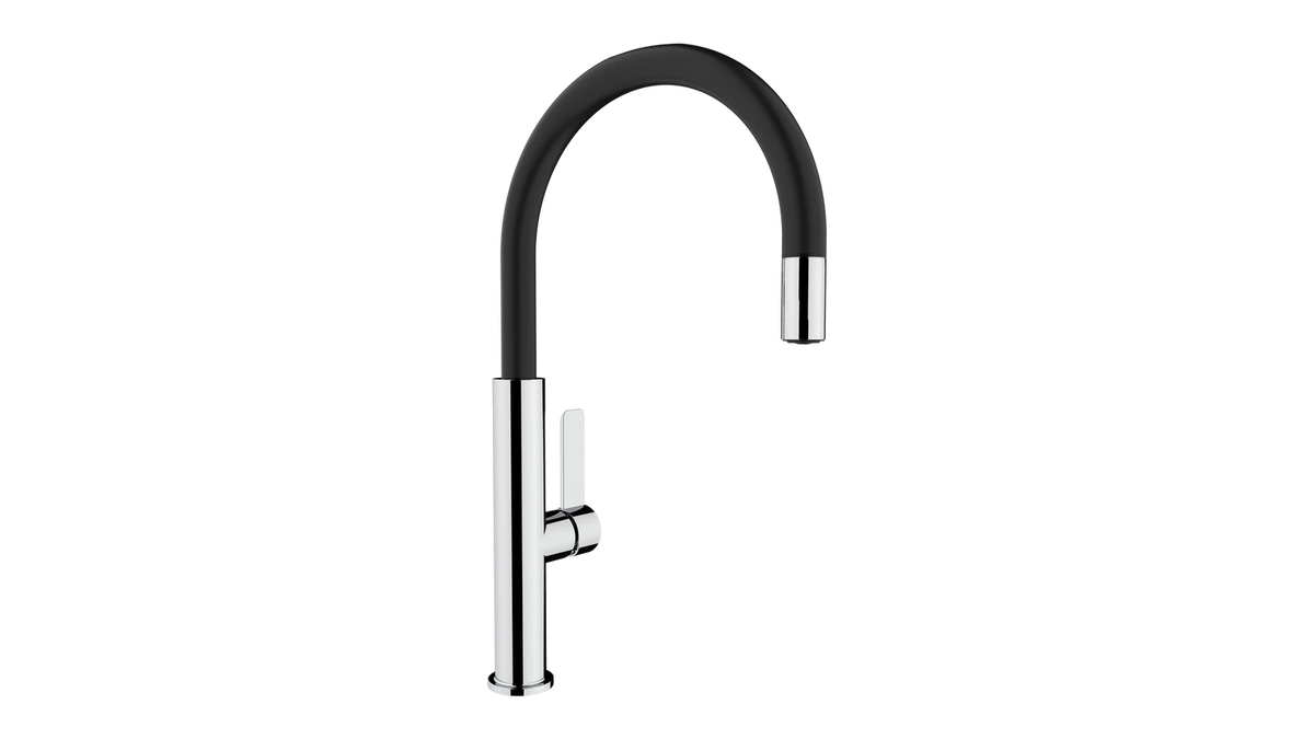FOT 995 Black Single Lever Kitchen Tap with aerator integrated in spout