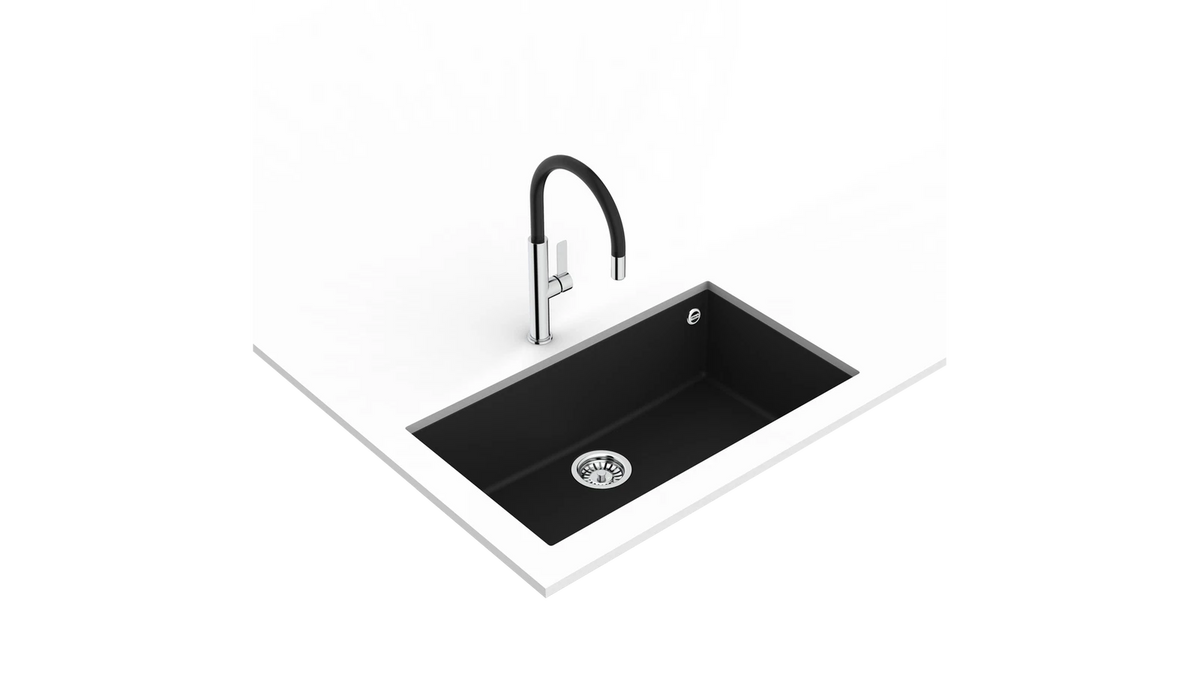 FOT 995 Black Single Lever Kitchen Tap with aerator integrated in spout
