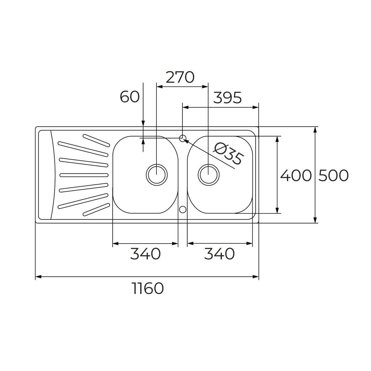 TEKA Starbright 80 EXN Double Bowl Inset Sink 115180002 Matt Finish 80 cm