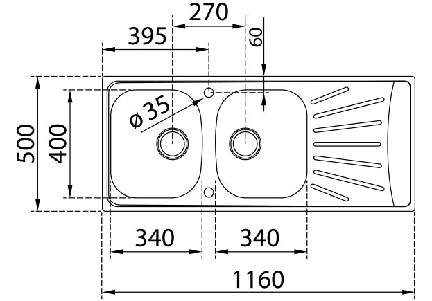 TEKA Starbright 80 EXN Double Bowl Inset Sink 115180002 Matt Finish 80 cm