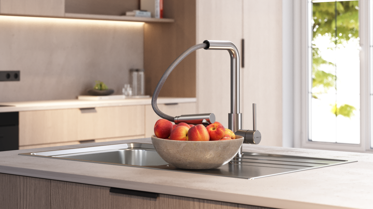 TEKA UNI 9331 Single lever kitchen eco tap with high spout pull-out
