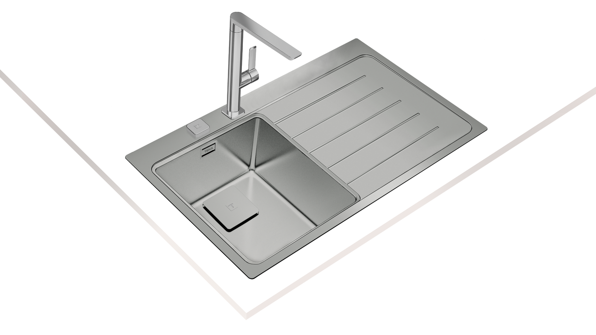 Teka Zenit RS15 1C 1E 86 Stainless Steel Inset Sink 115100003 with Bowl and Drainer Right Hand