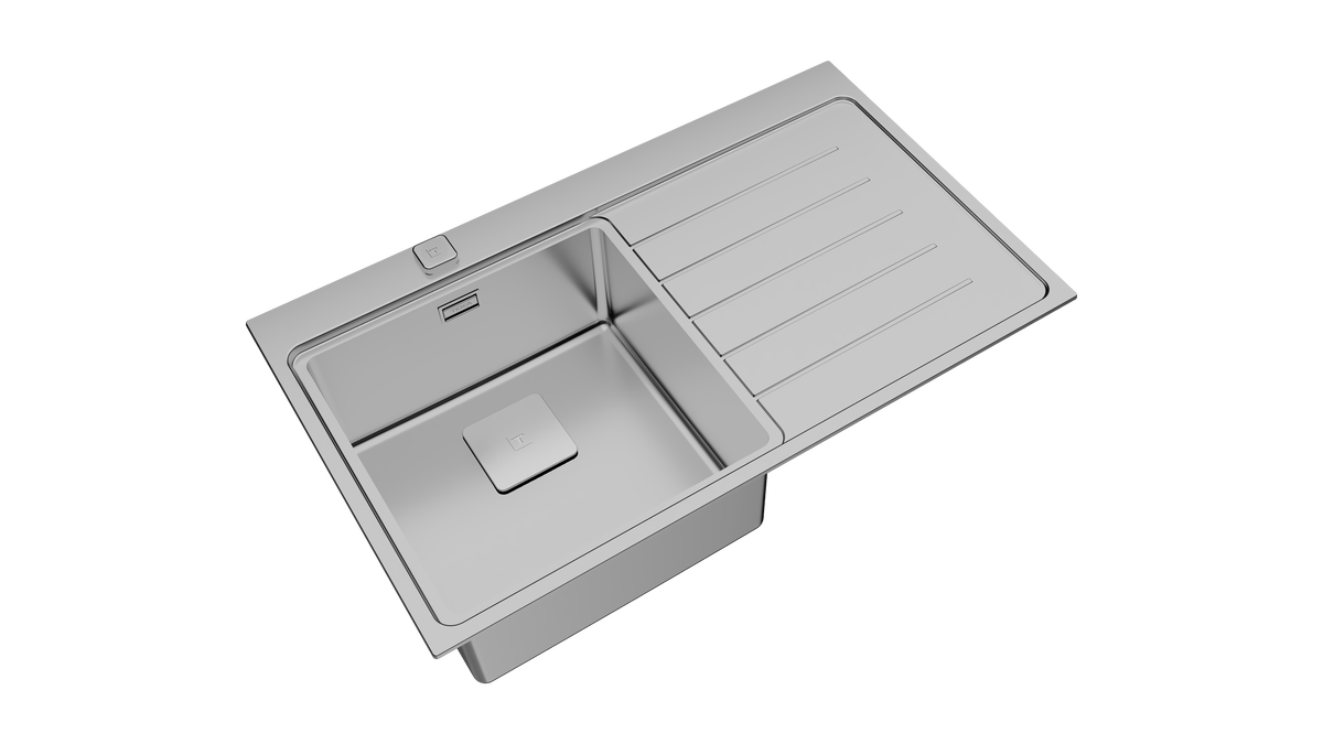 Teka Zenit RS15 1C 1E 86 Stainless Steel Inset Sink 115100003 with Bowl and Drainer Right Hand