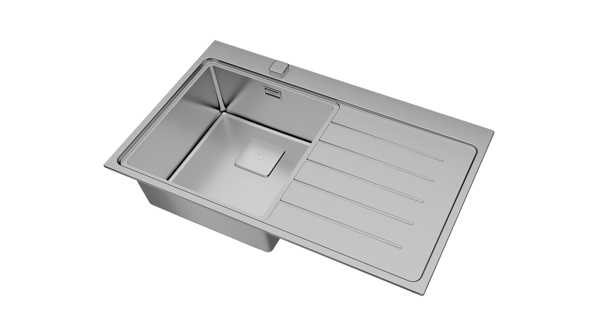 Teka Zenit RS15 1C 1E 86 Stainless Steel Inset Sink 115100003 with Bowl and Drainer Right Hand