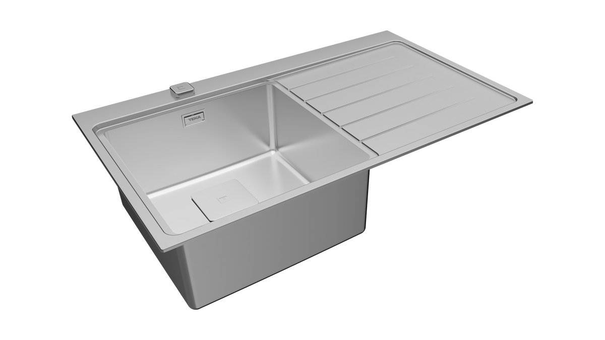 Teka Zenit RS15 1C 1E 86 Stainless Steel Inset Sink 115100003 with Bowl and Drainer Right Hand